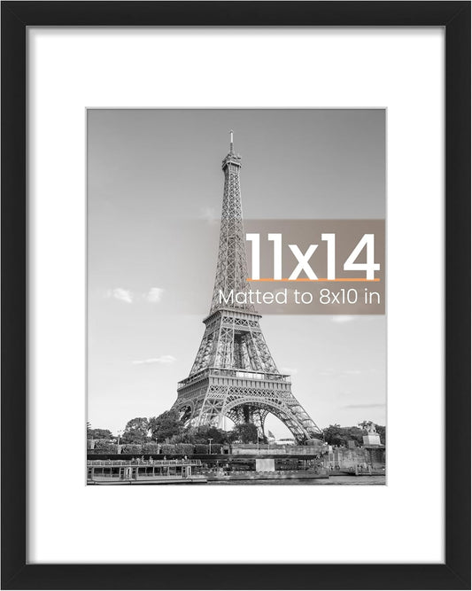 upsimples 11x14 Picture Frame, Display Pictures 8x10 with Mat or 11x14