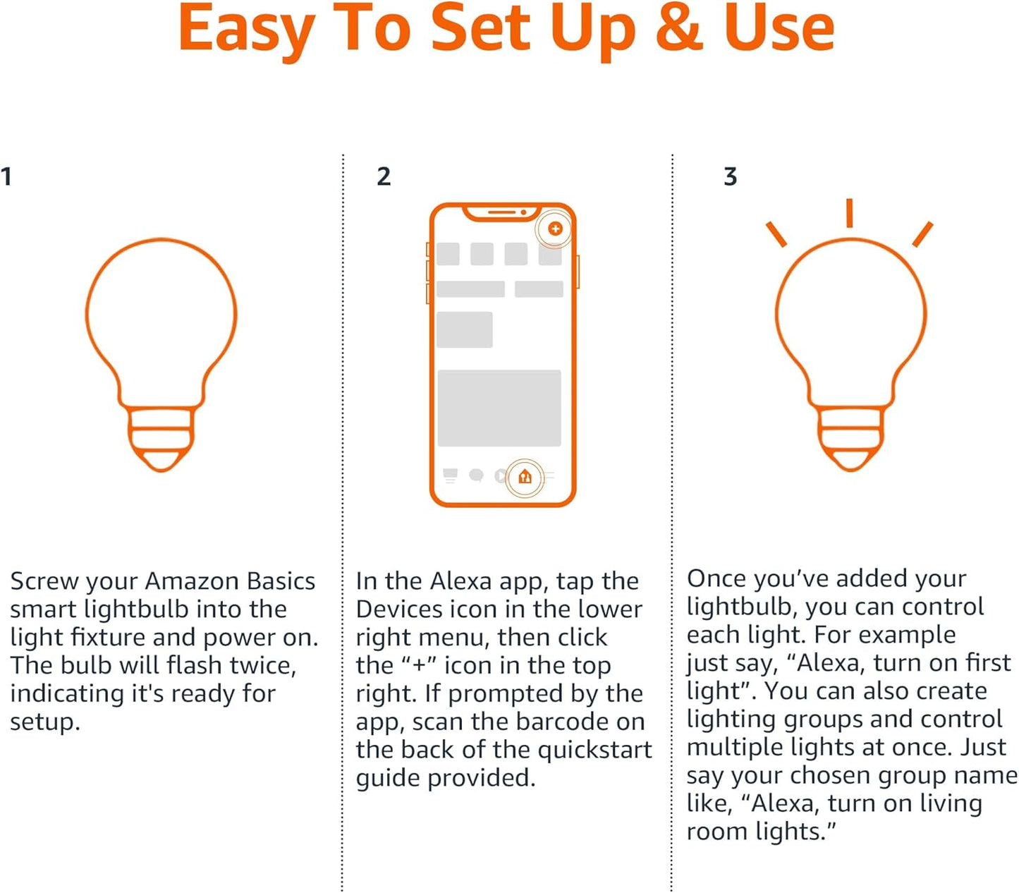 Amazon Basics Smart A19 LED Light Bulb, Color Changing, 9W (60W Equiva