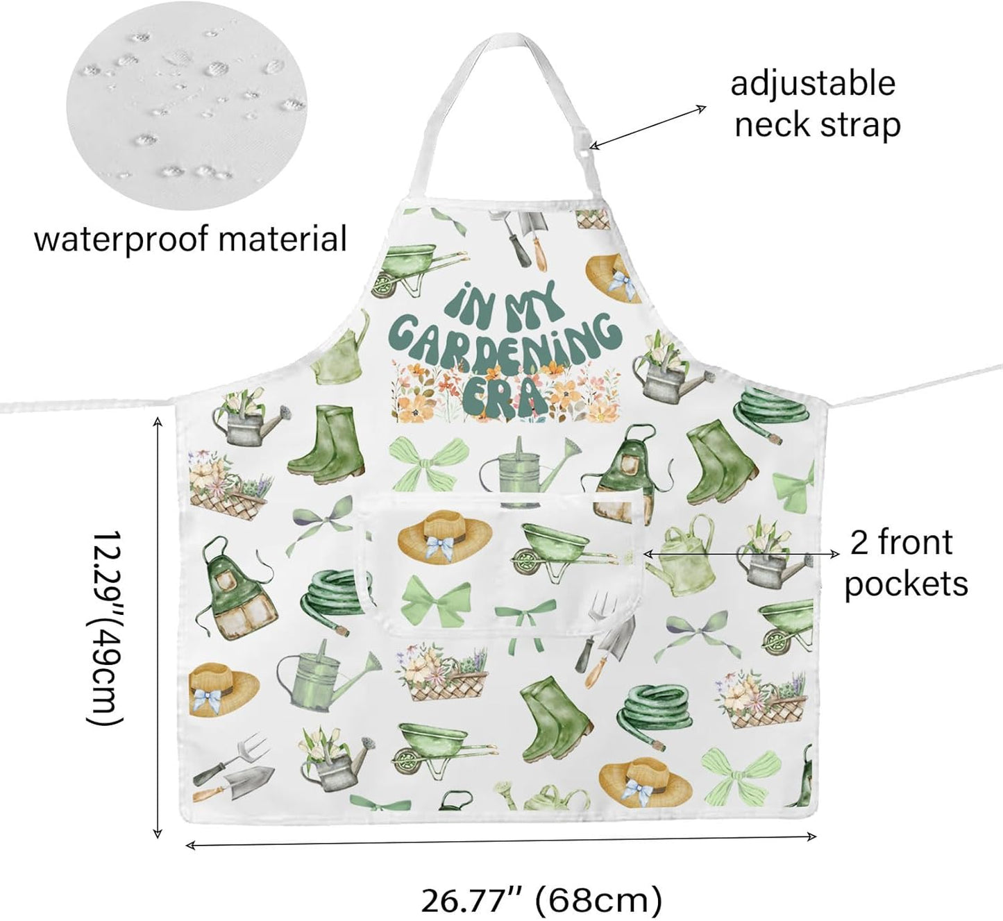 WCGXKO In My Gardening Era Kitchen Apron Gardener Gift Garden Lover Gift Garden Gift Cute Plant Mom Gift Mother’s Day Gift