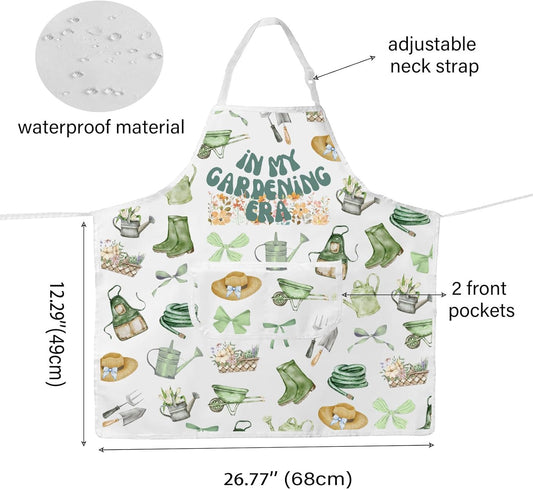 WCGXKO In My Gardening Era Kitchen Apron Gardener Gift Garden Lover Gift Garden Gift Cute Plant Mom Gift Mother’s Day Gift