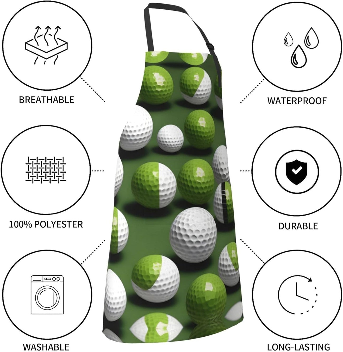 Golf Ball print Waterproof apron with pocket adjustable cooking apron for adult kitchen bibs to bake