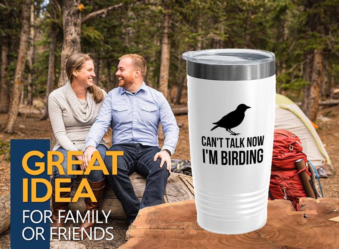 Birding White Edition Viking Tumbler 20oz - I'm birding - Bird Feeder 