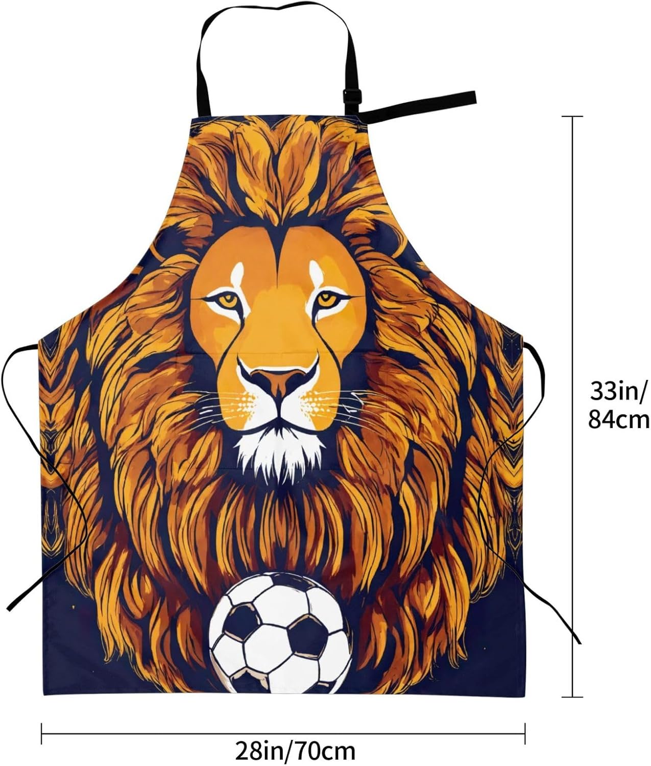 Cool Lion Print Laundry apron 28x33 In Waterproof Kitchen Apron with Pockets for Cooking Baking