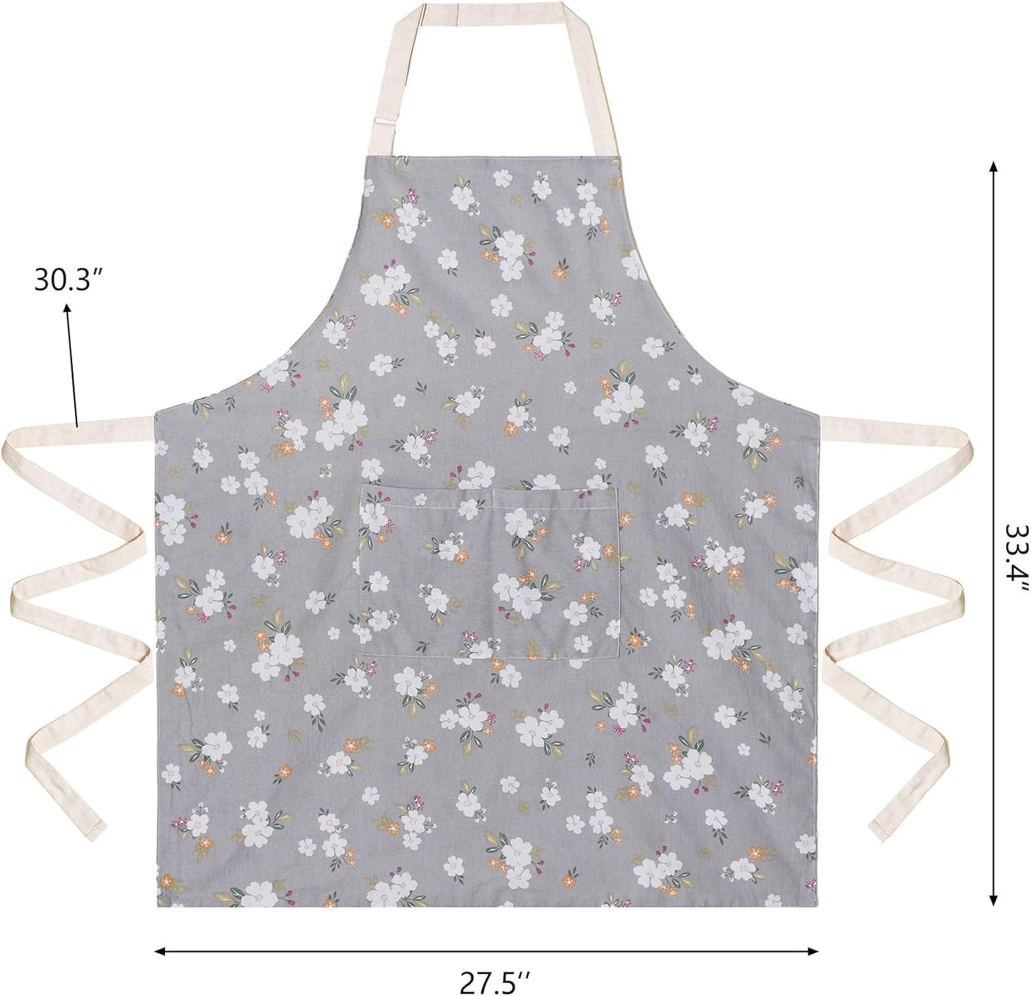 Kitchen Aprons for Women with 2 Pockets,Double Sided Vintage Adjustabl