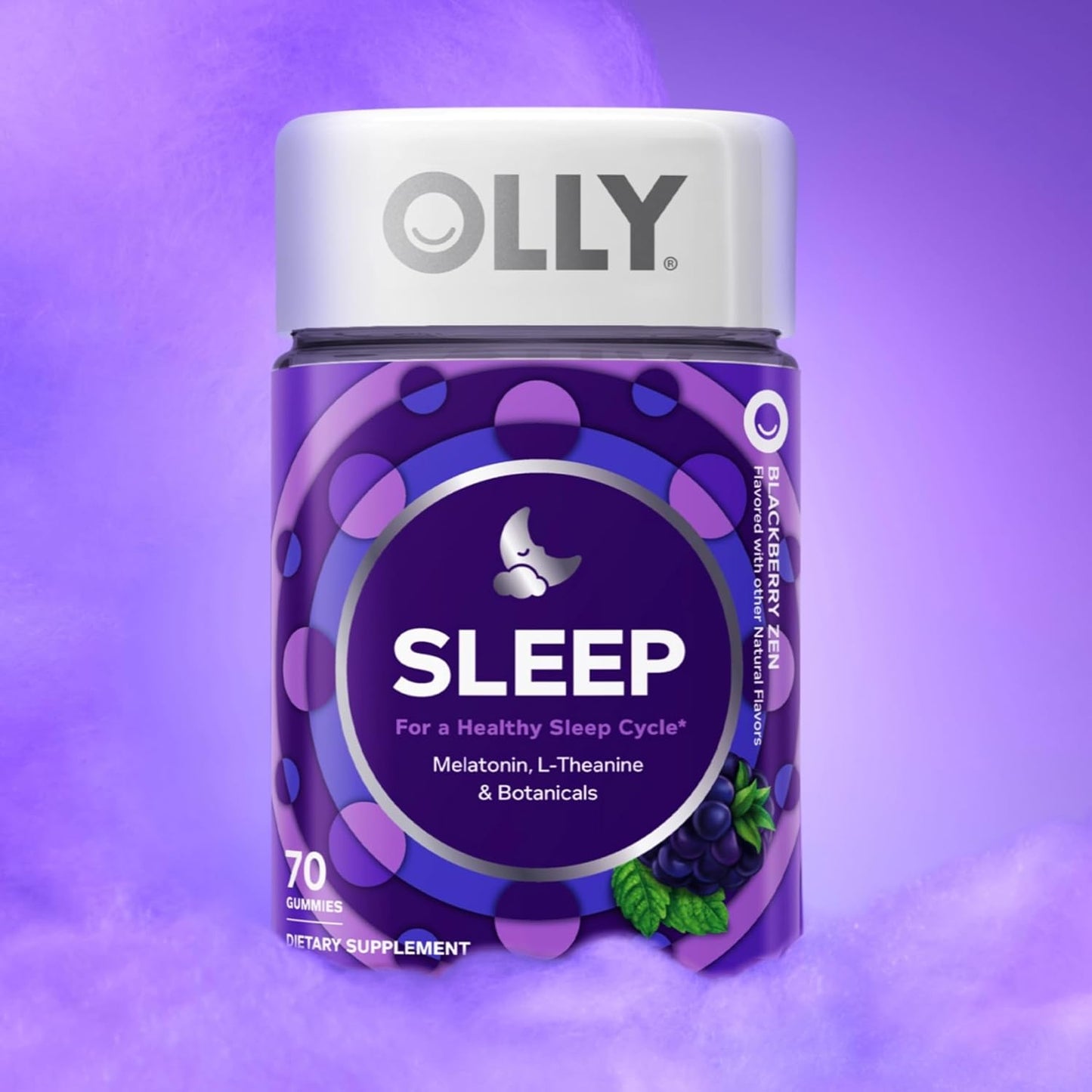 OLLY Sleep Gummy, 3 mg Melatonin, L-Theanine, Chamomile, Lemon Balm, S
