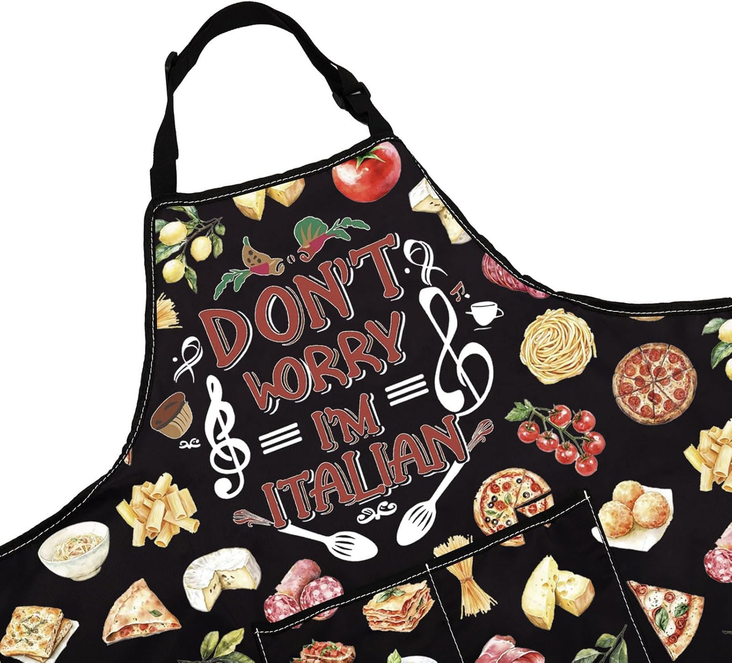 WCGXKO Don’t Worry I’m Italian Kitchen Apron Italy Travel Trip Souvenir Gift Italy Feast Gift