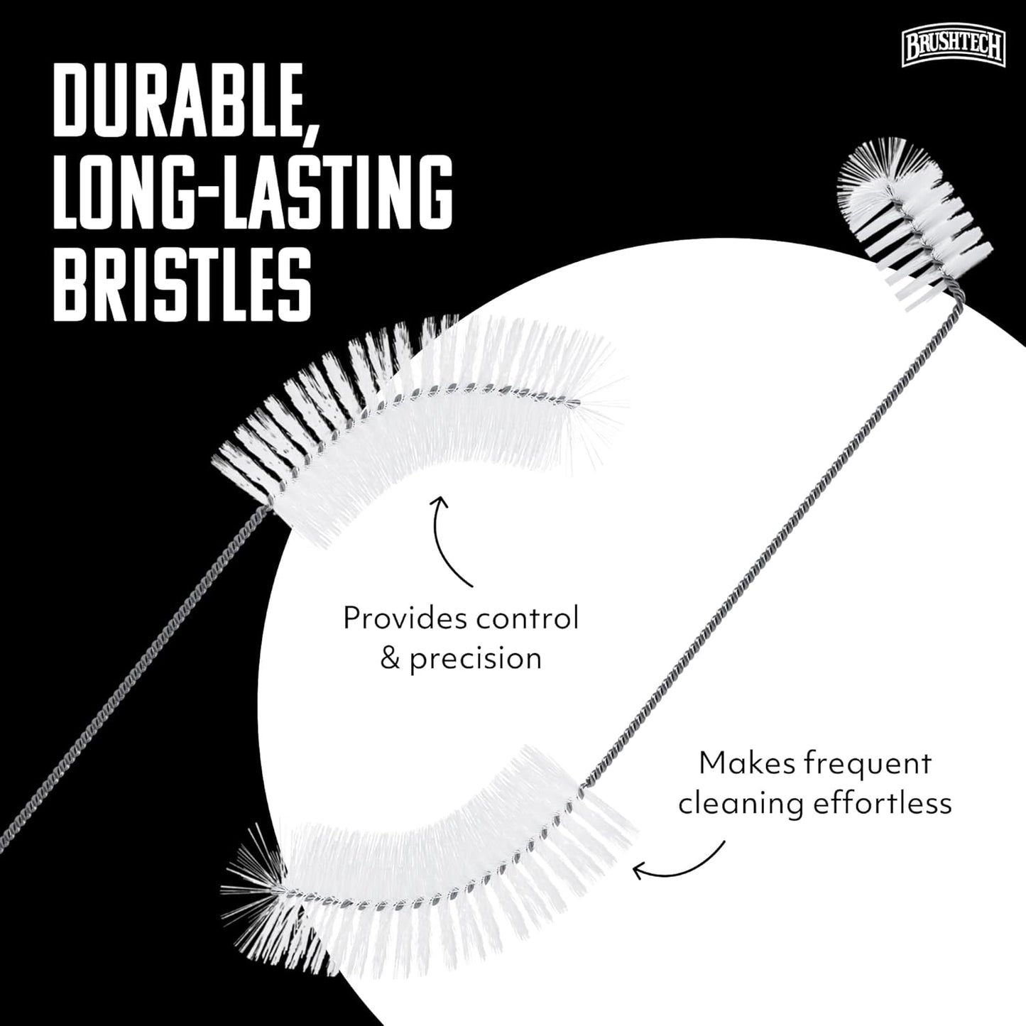 Brushtech, Backyard Bird Care Collection, Two-in-One Hummingbird Feeder Cleaning Brush - Dual-Head Design, Bottle & Socket Scrubber for Hummingbird Health - 14” Nylon Bristles, USA Made