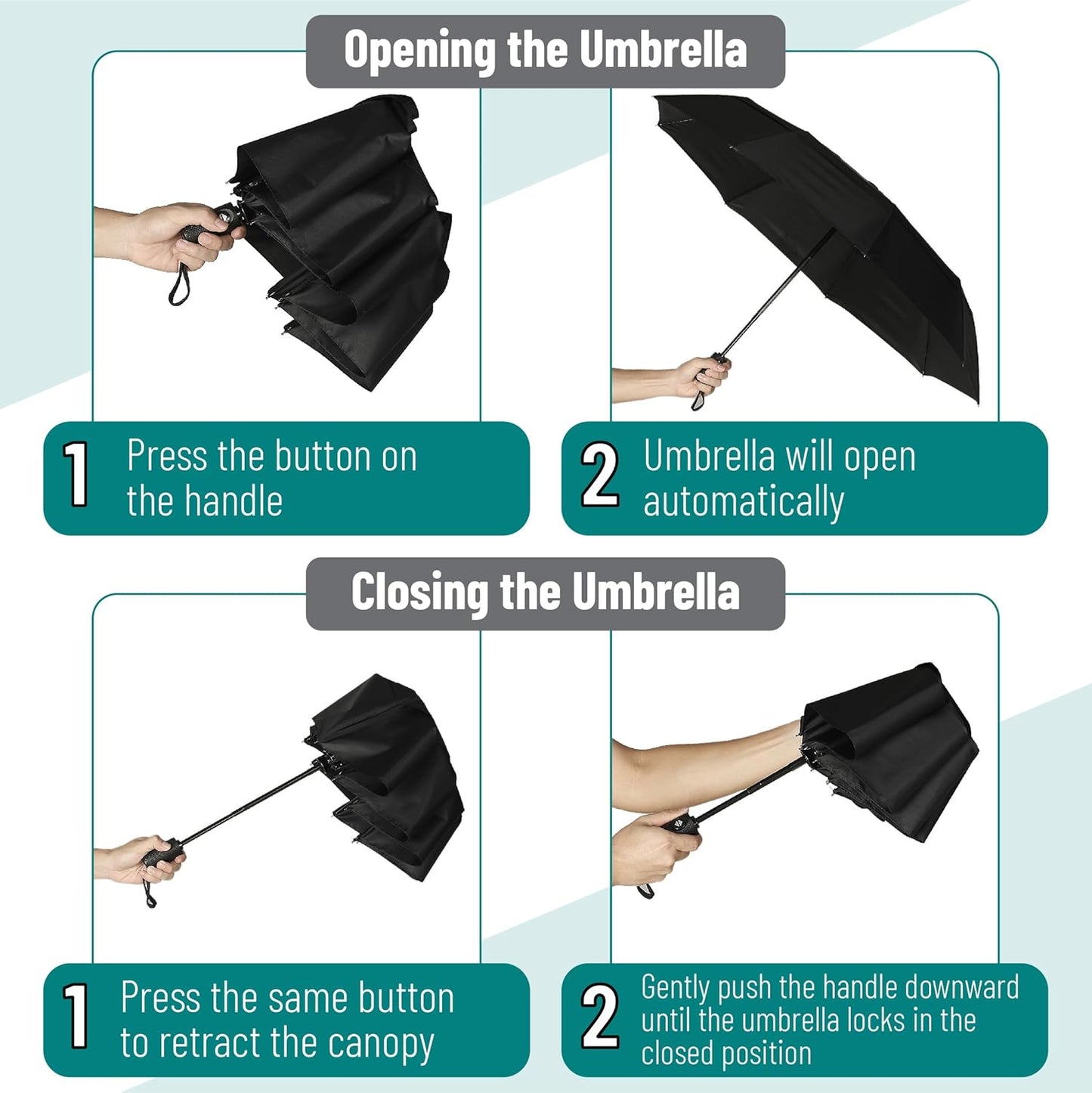 Mr. Pen- Windproof Travel Umbrella, Automatic Umbrellas for Rain, Comp