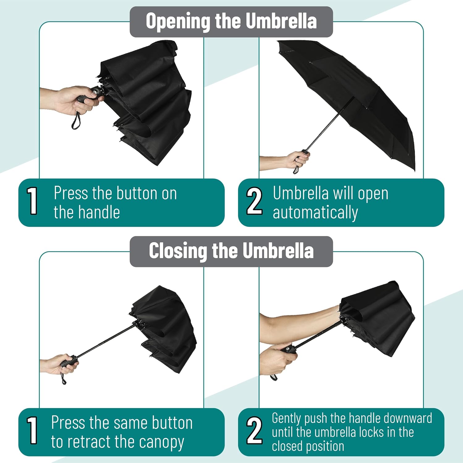 Mr. Pen- Windproof Travel Umbrella, Automatic Umbrellas for Rain, Comp