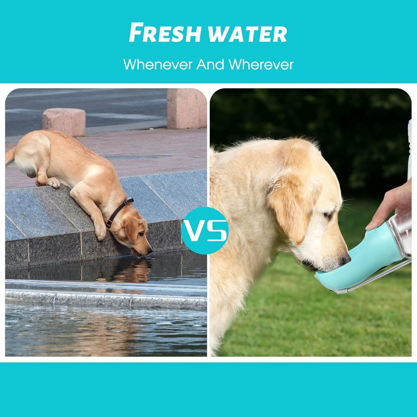 Kalimdor Dog Water Bottle, Leak Proof Portable Puppy Water Dispenser w