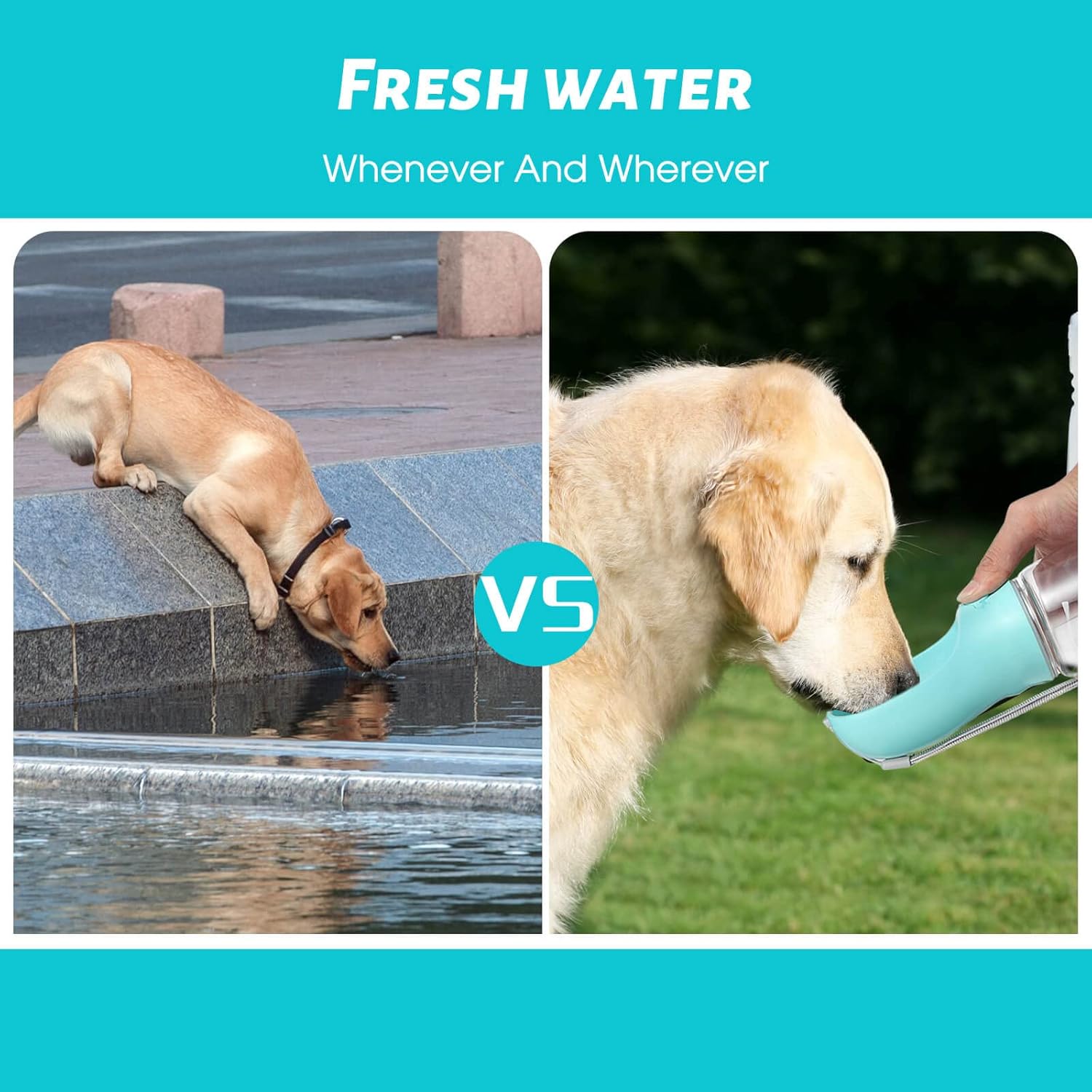 Kalimdor Dog Water Bottle, Leak Proof Portable Puppy Water Dispenser w