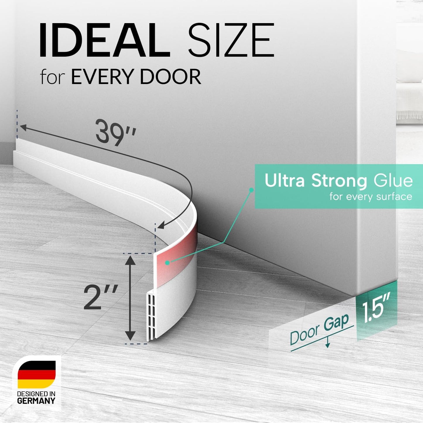 Vellure® Door Draft Stopper for Bottom of Door - Premium Door Sweep fo