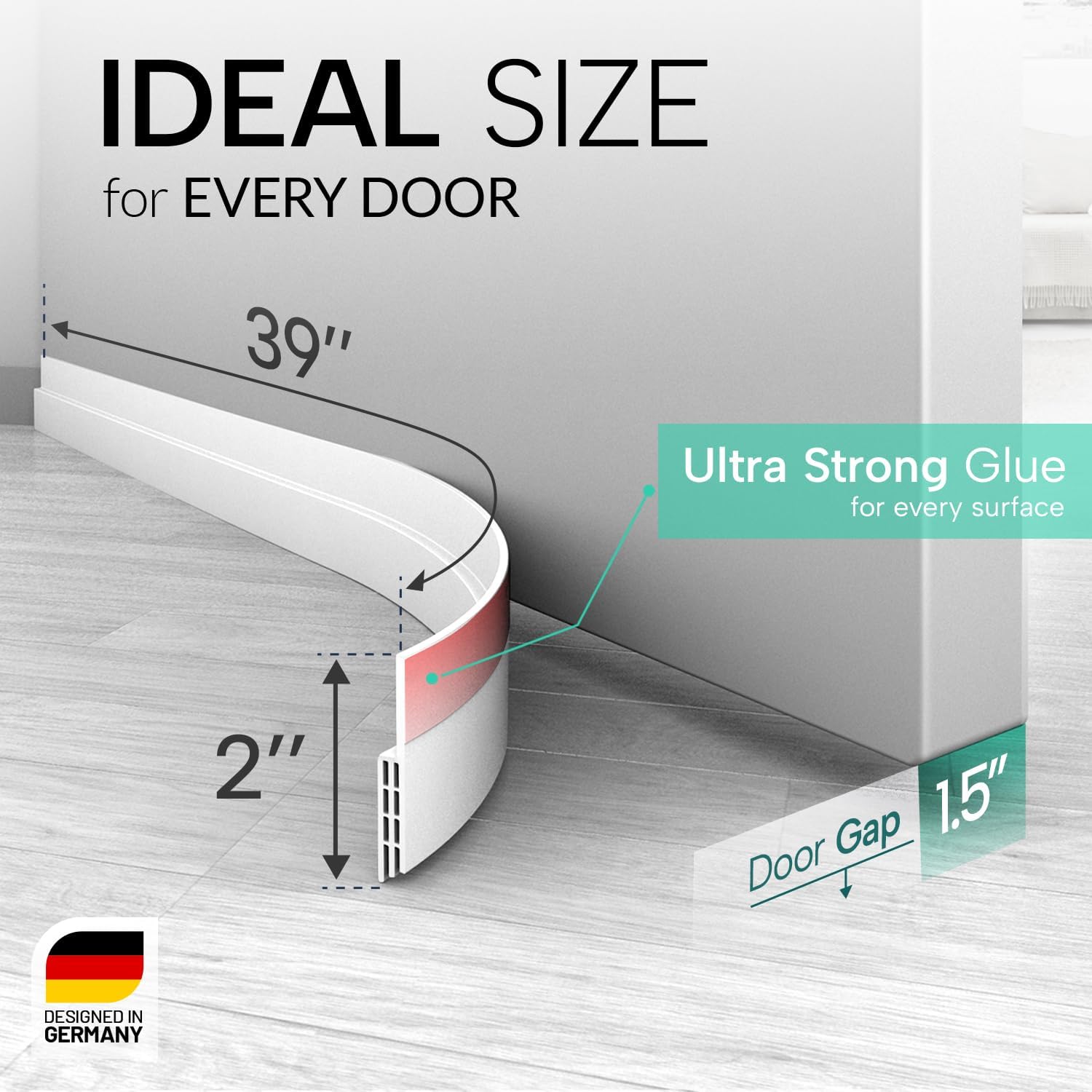 Vellure® Door Draft Stopper for Bottom of Door - Premium Door Sweep fo