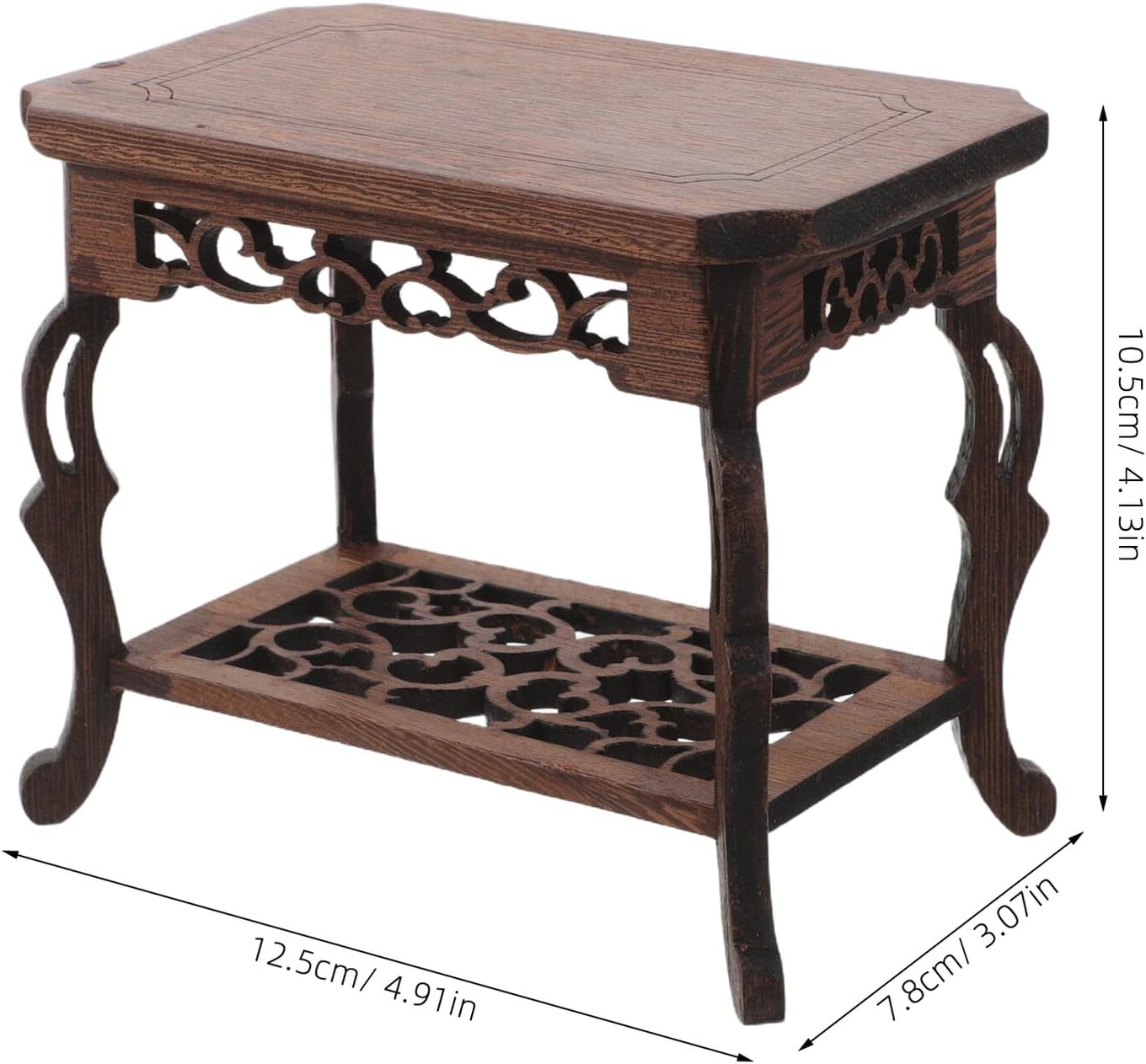 PRETYZOOM Rectangular Wood Riser Stand Jade Base Plant Stool Base Succulent Holder Stable Decorative Display for Indoor Outdoor Space-saving Art Accent
