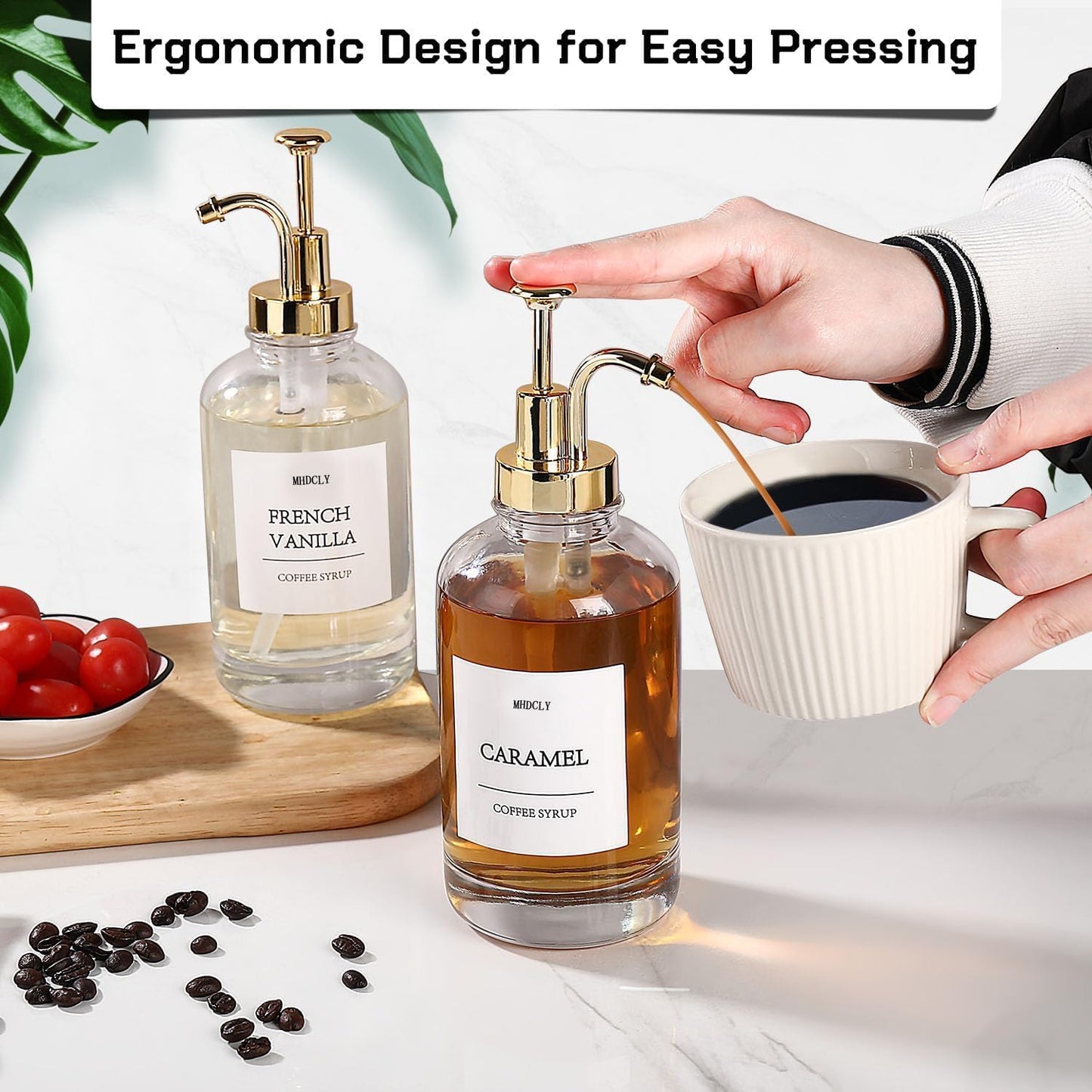 Coffee Bar Accessories, Coffee Syrup Dispenser - 4pack,16.9oz Syrup Di
