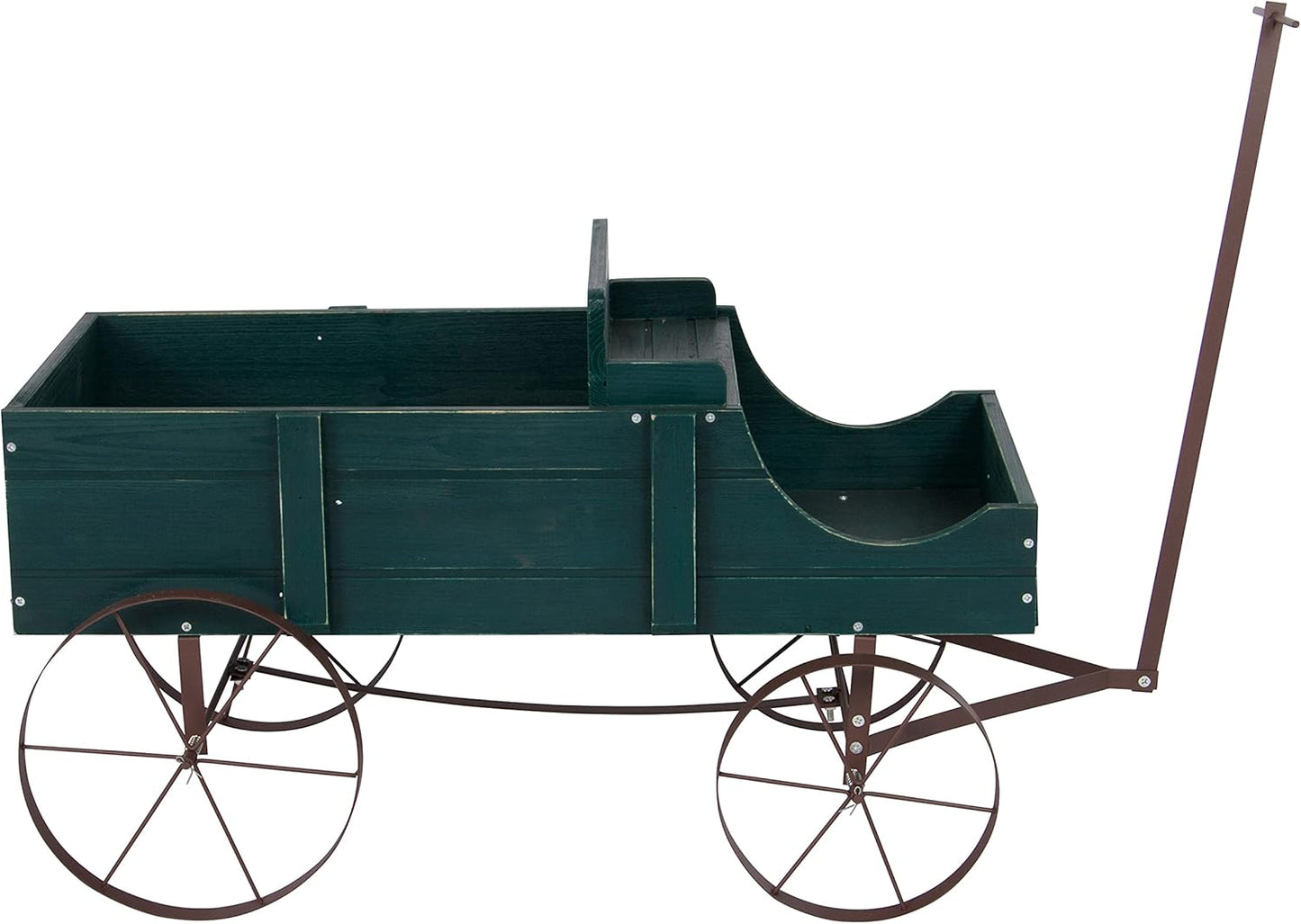 Shine Company Decorative Large Buckboard Wagon Garden Planter - Green