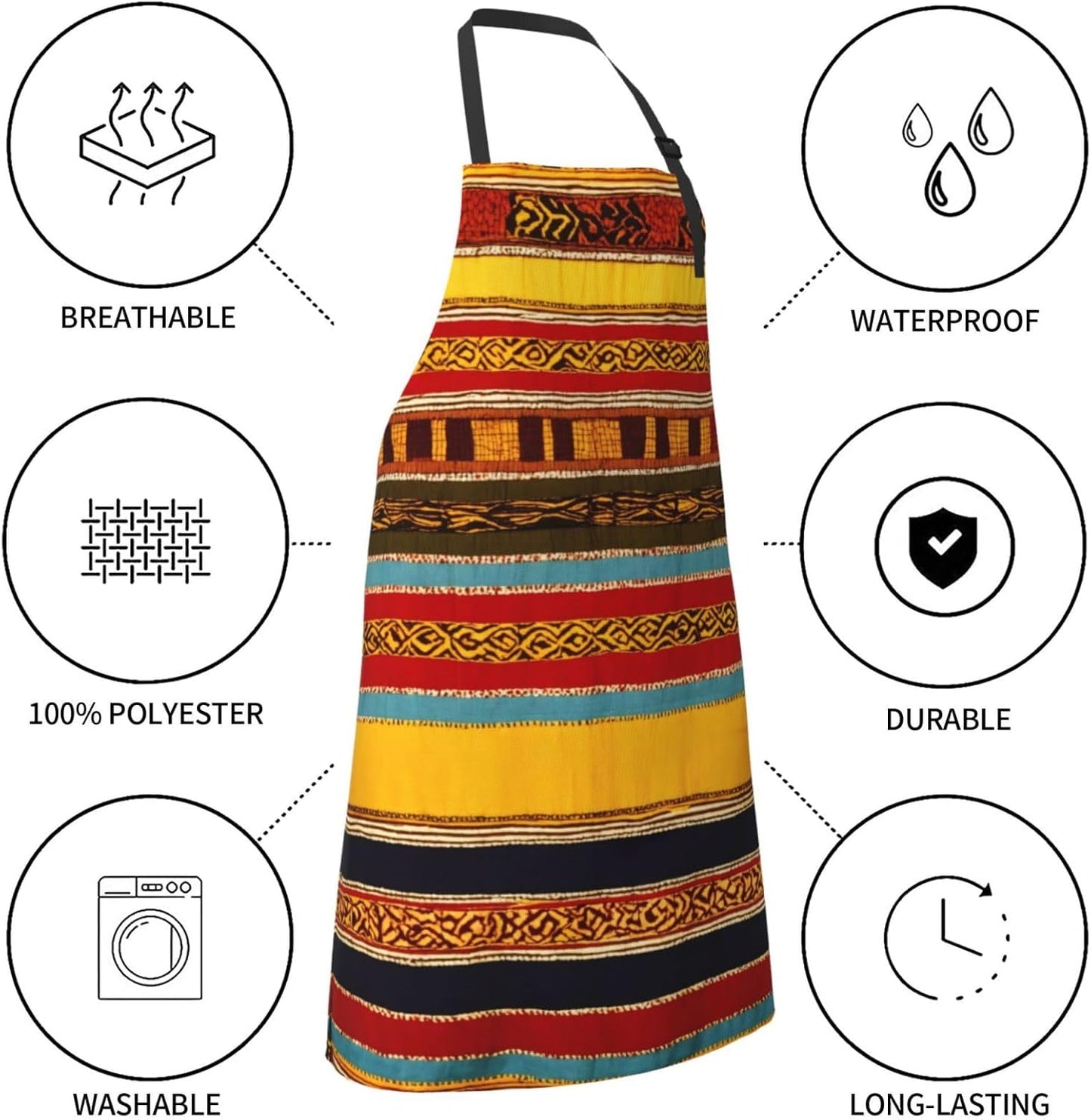 Native American Pattern print Waterproof chef's apron with pocket apron for kitchen cooking baking barbecue and gardening