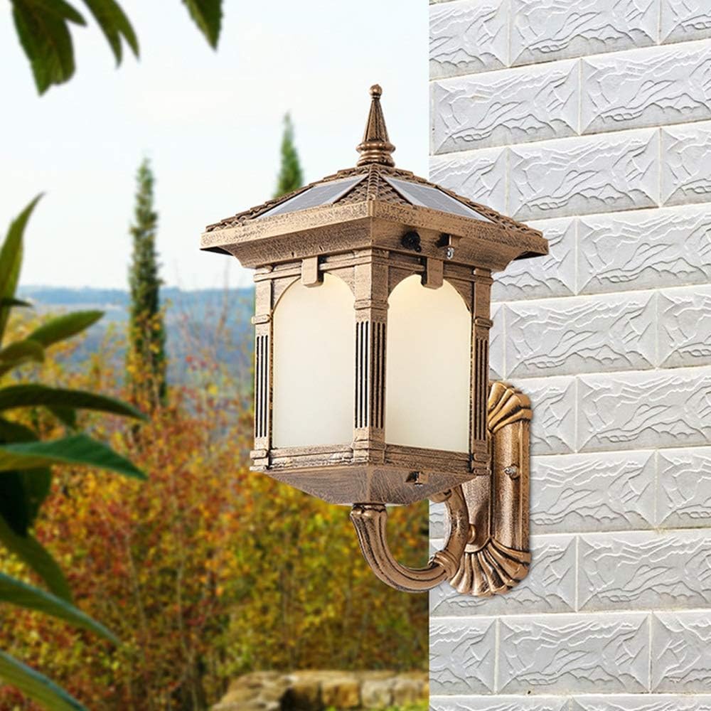 Fashion Aluminum Solar Wall Light Outdoor Waterproof Fireproof and Anti-Corrosion Lamp Garden Courtyard Lighting Corridor Aisle Garage Sconce E27 Home Decoration Lantern Indoor an