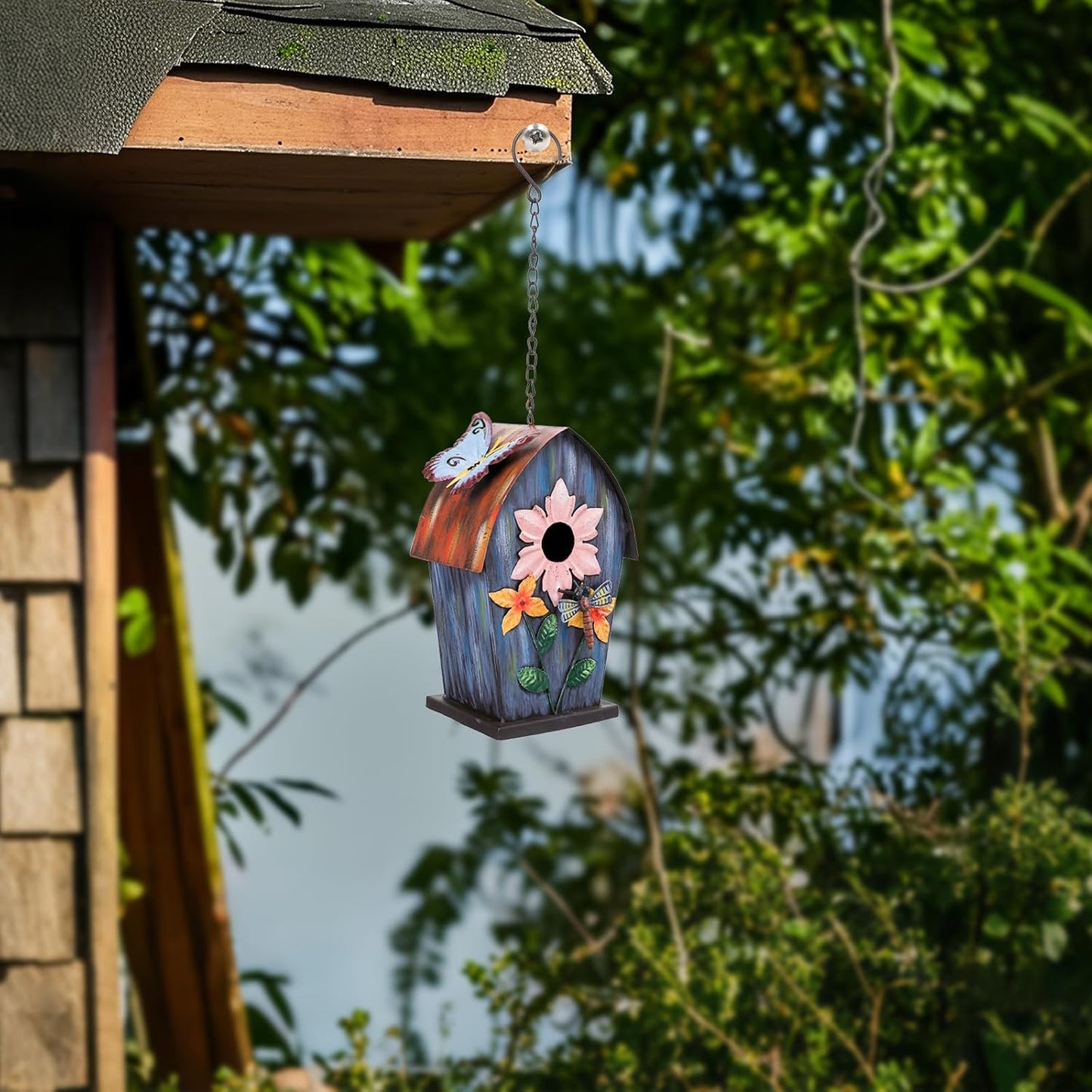 Yinns Metal Bird Houses for Outside Hanging,Wild Bird House Outdoor, Decorative Birdhouse for Home Garden Decor