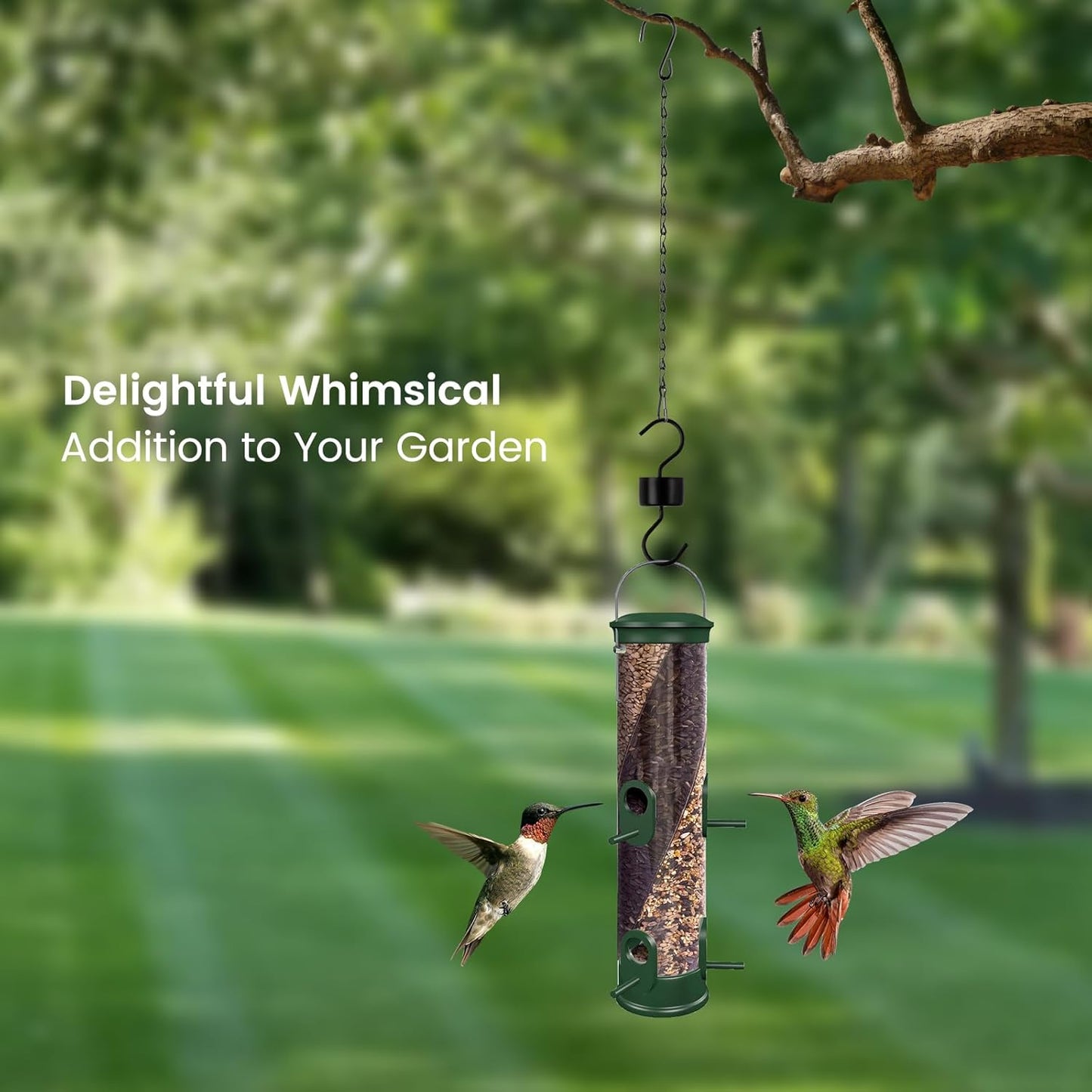 Yenmoz Metal Ant Moat Hooks, Feeder Hanging Chains and Brushes Kits for Hummingbird Feeders Nectar Safety Protection - 5 Sets Black