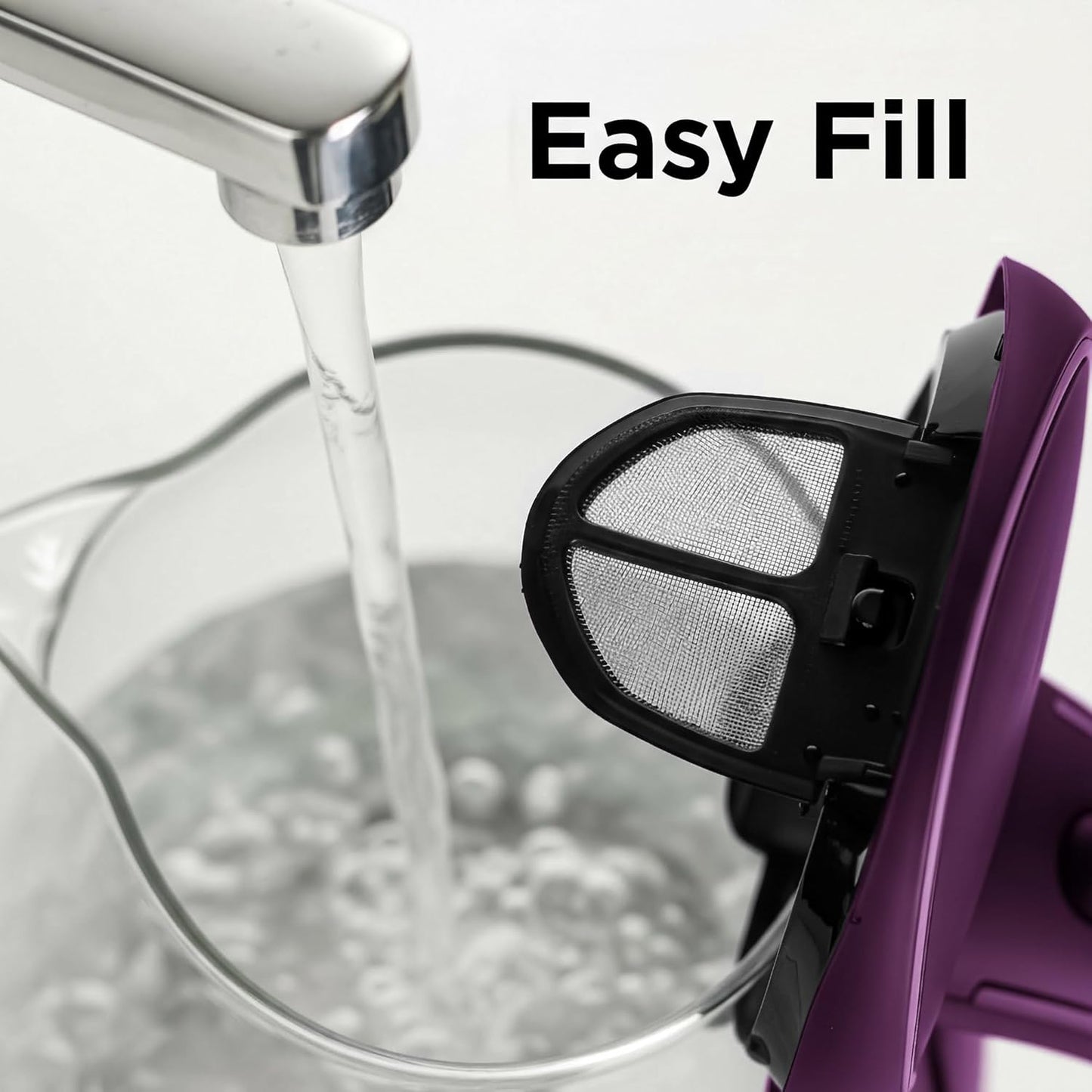 OVENTE Electric Kettle, 1.5L Borosilicate Glass Countertop Water Heater and Boiler for Coffee or Tea, BPA-Free, Auto Shut-Off, Boil-Dry Protection, Removable and Washable Spout Filter, Purple KG83P