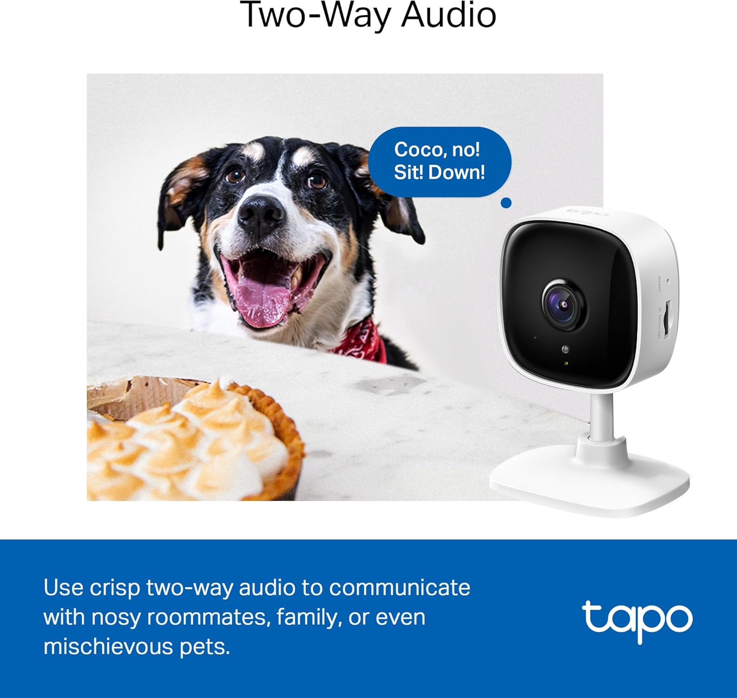 Tapo 1080P Indoor Wired Security Camera - Works as a Baby & Pet Monito