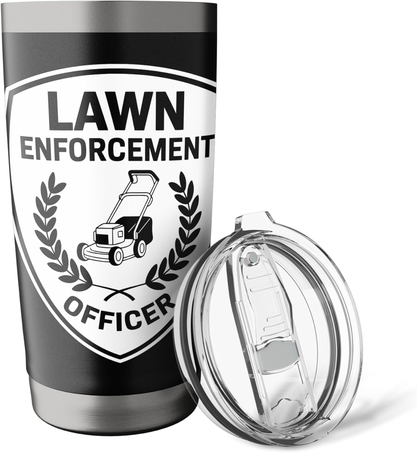Lawn Enforcement Officer Police Badge Parody Gardening Humor Stainless Steel Insulated Tumbler