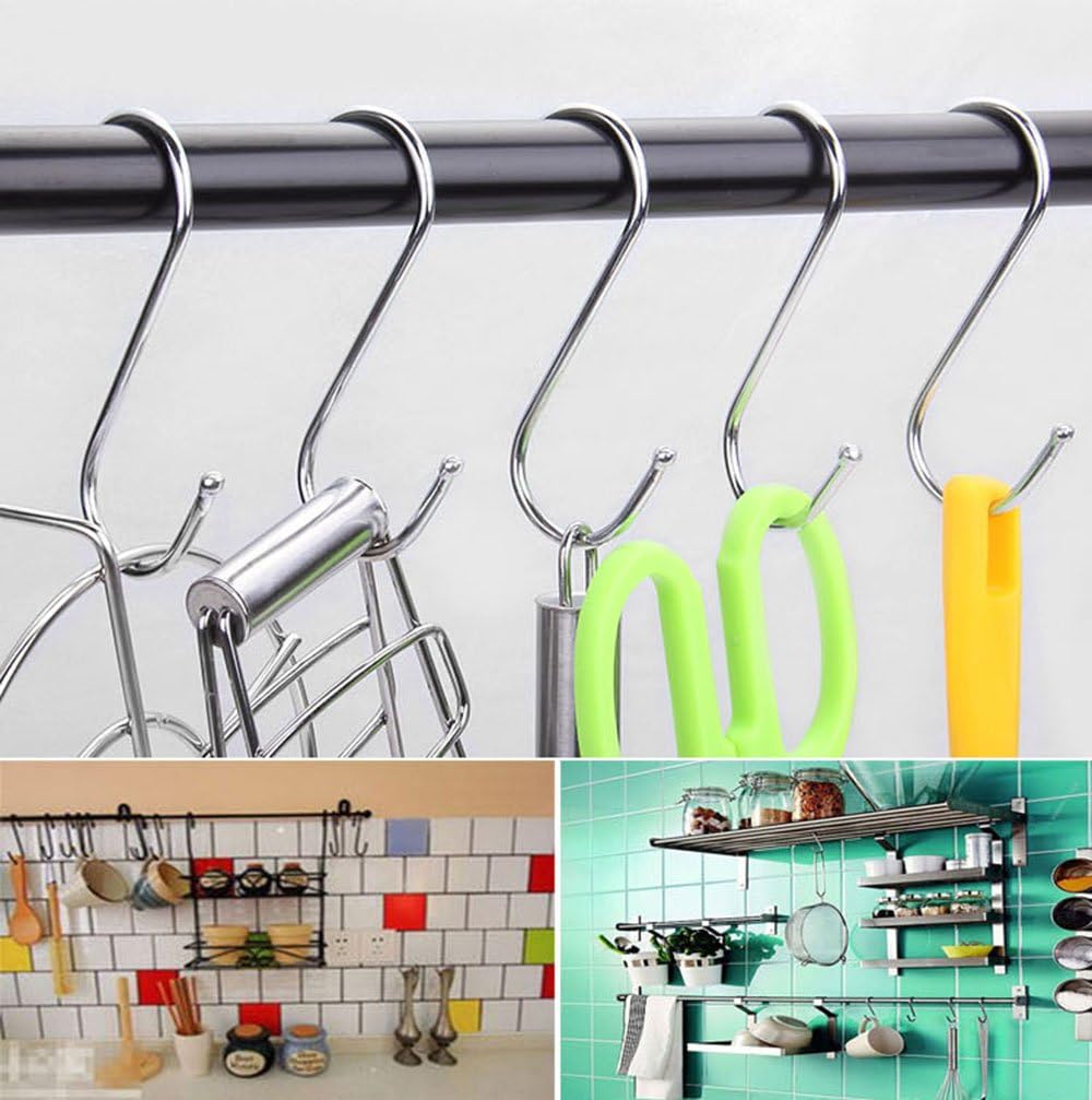 6-Pack 4.7 Inches Extra Large S Shape Hooks,Heavy-Duty Stainless Steel
