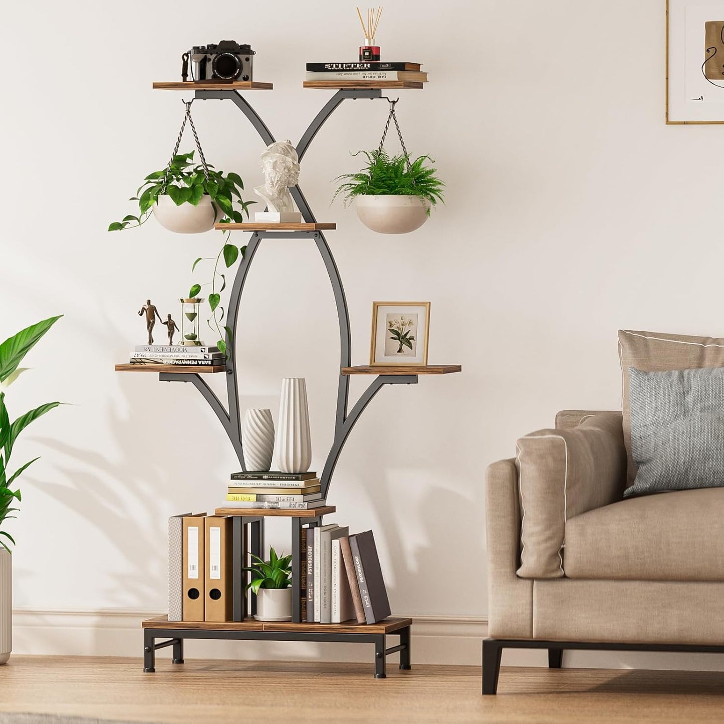 Plant Stand Indoor with Grow Lights - 7 Tiered Metal Corner Shelf for 