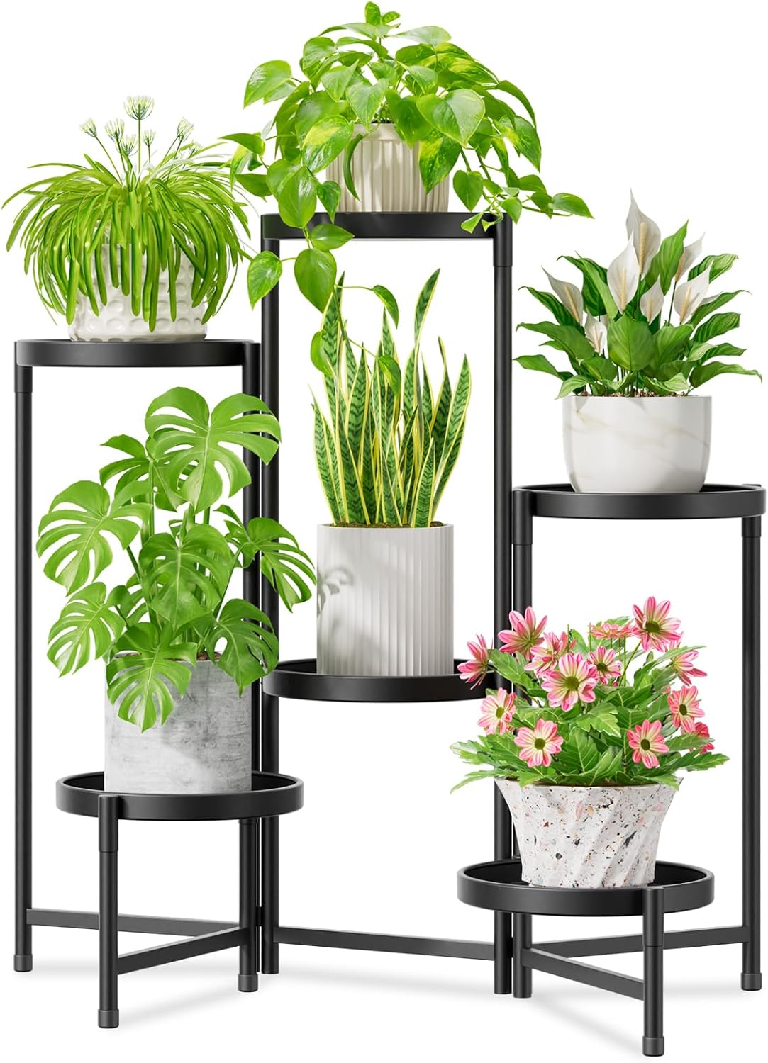 iDavosic.ly 6 Tier Large Plant Stand Indoor with 10 Inch Wide Tray, Ti