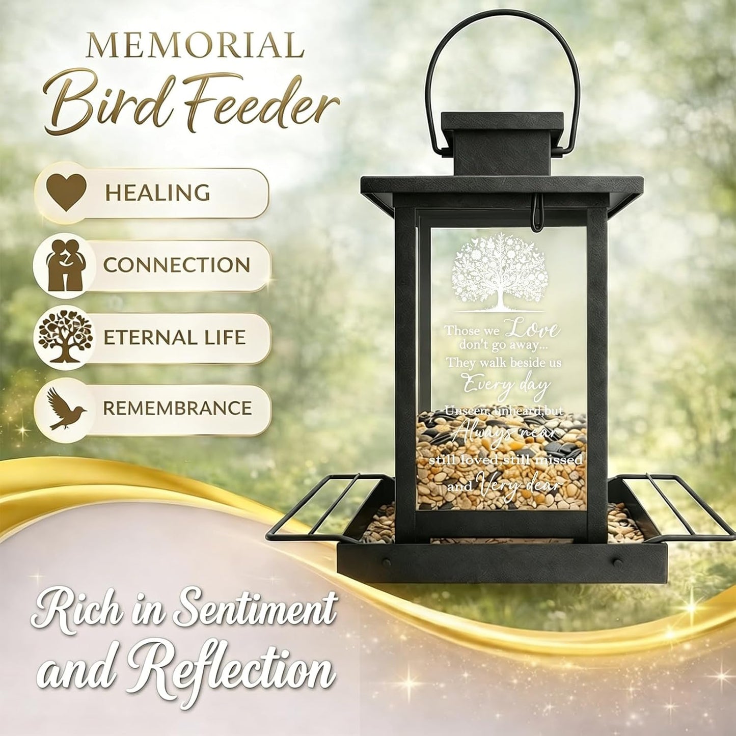 Sympathy Memorial Bird Feeders for Outdoors, Grieving Gifts for Loss of Loved One, Remembrance Condolences Bereavement Funeral Gift Idea, Grief Home Decor Keepsake Garden Outside