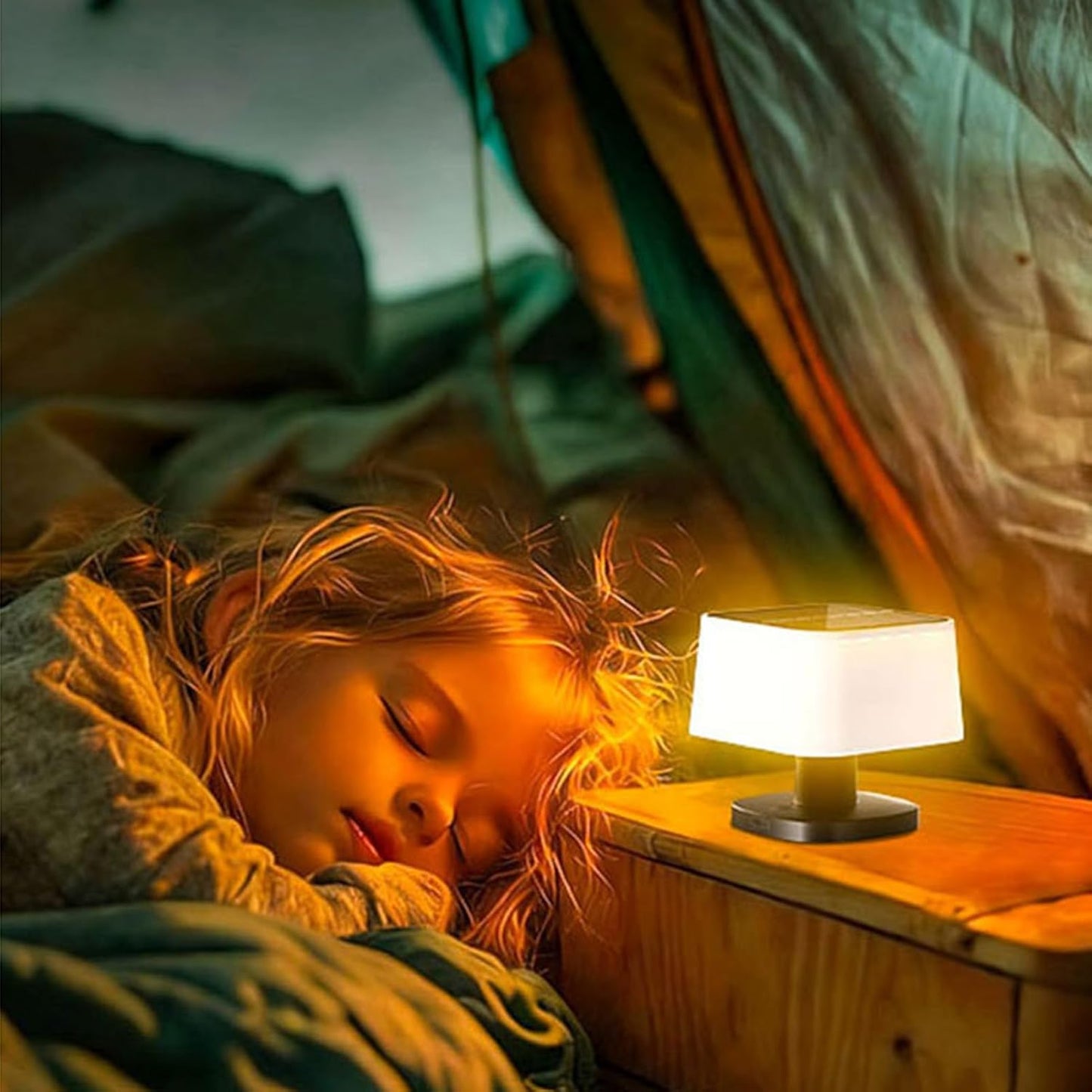 Rechargeable LED Desk Lamp, ABS Electronic Components Solar Cordless Telescopic Lantern with 3 Brightness Levels Design for Bedroom Lighting, Outdoor Camping, Desk Readin