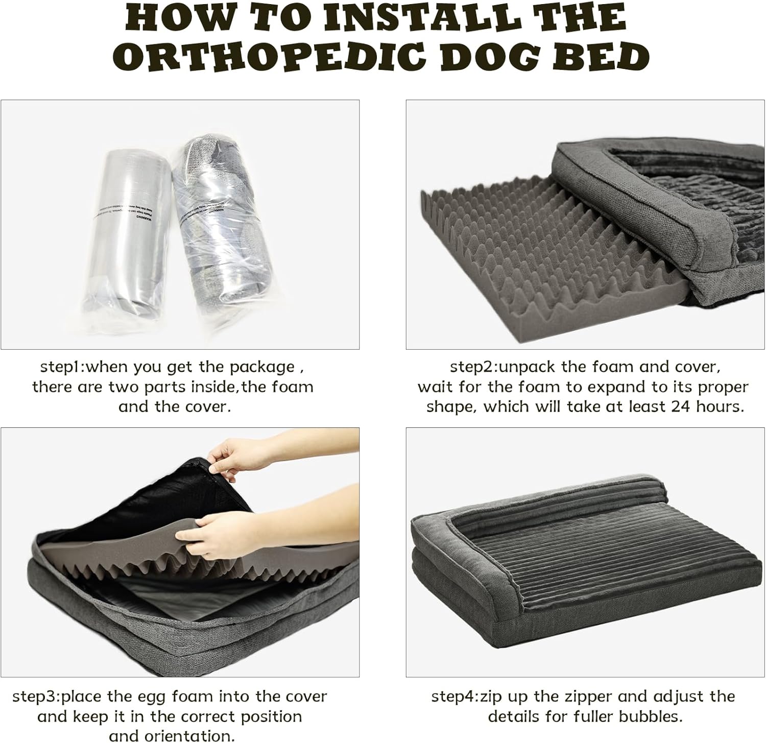 WINDRACING Orthopedic Dog Beds for Large Dogs, XLarge Waterproof Dog B