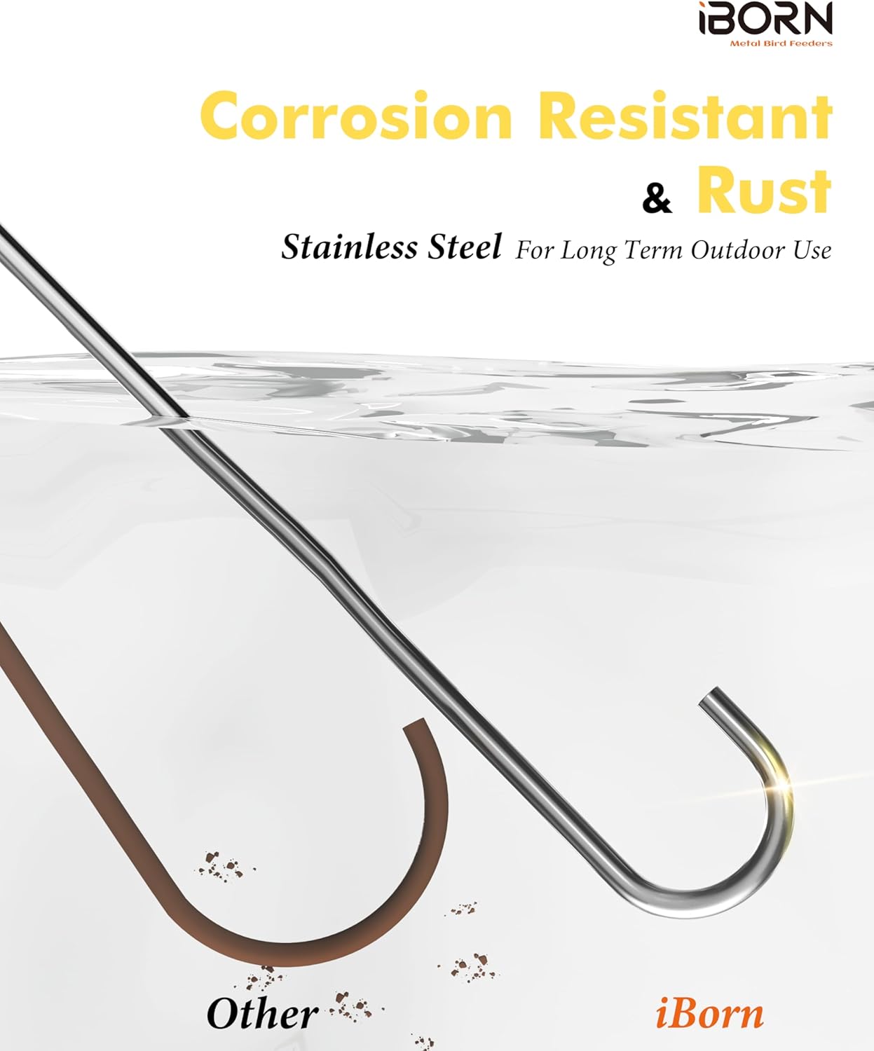 iBorn 12 Inch Extension S Hooks Stainless Steel S Hooks, Heavy Duty S 