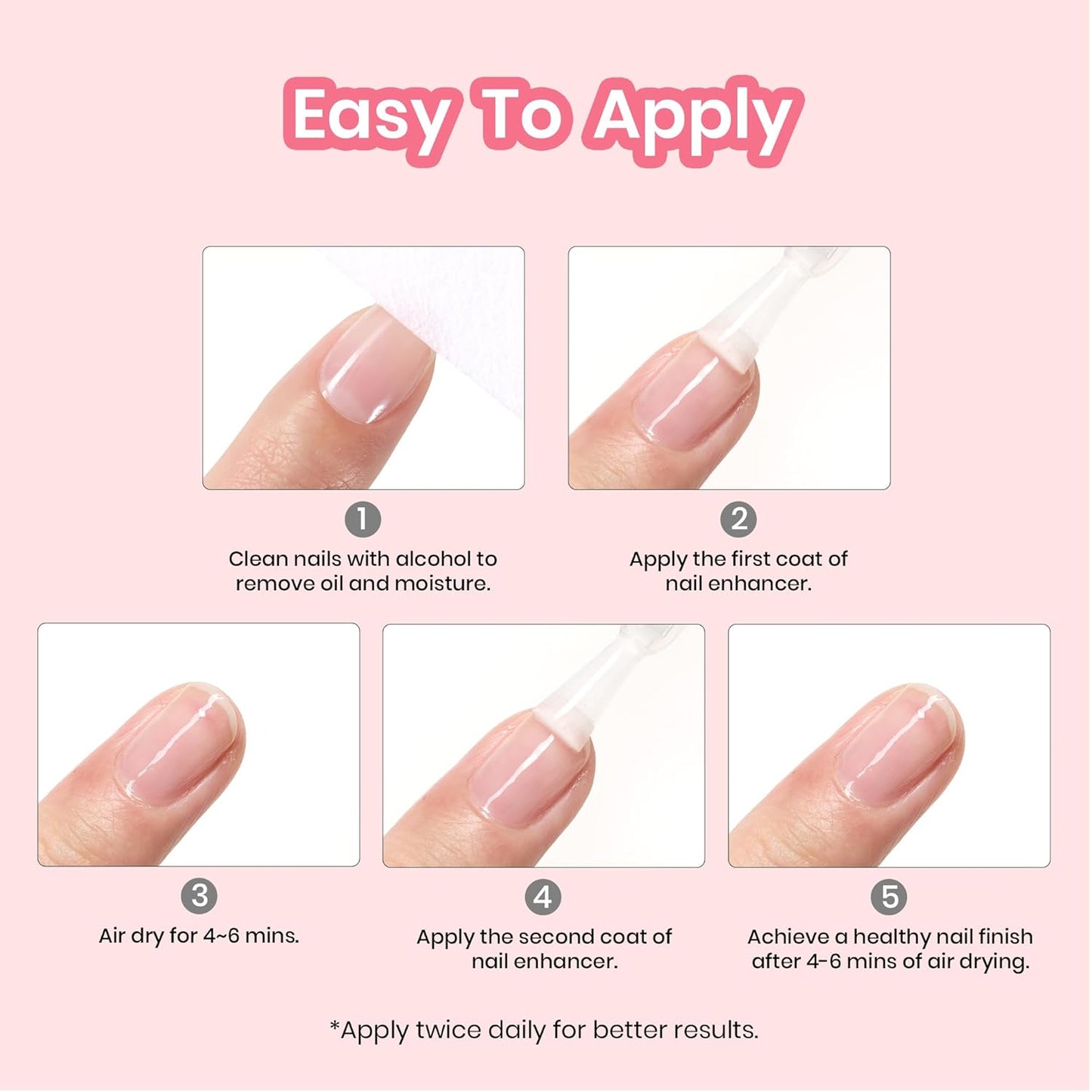 Beetles Nail Strengthener, Air Dry Pink Neutral Nail Polish Strengthen