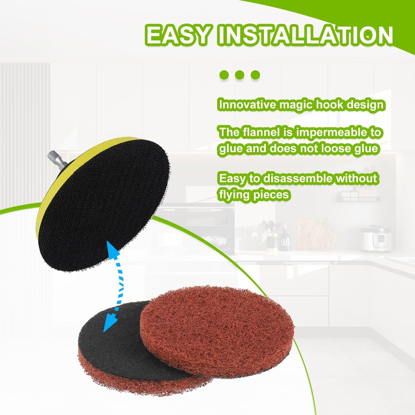 16pcs Heavy Duty Pads Electric Cleaning Brush Pad Set fit for Bosch Ho