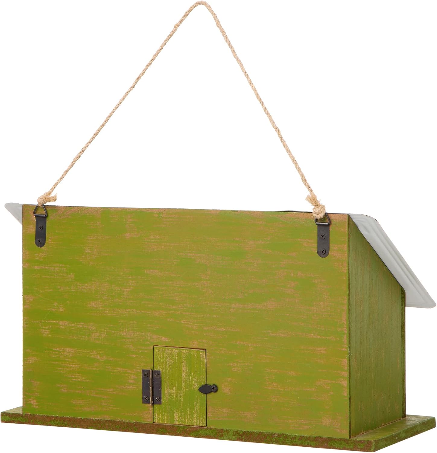 Glitzhome 14" Hanging Birdhouse for Outside, Green Licence Plate Desig
