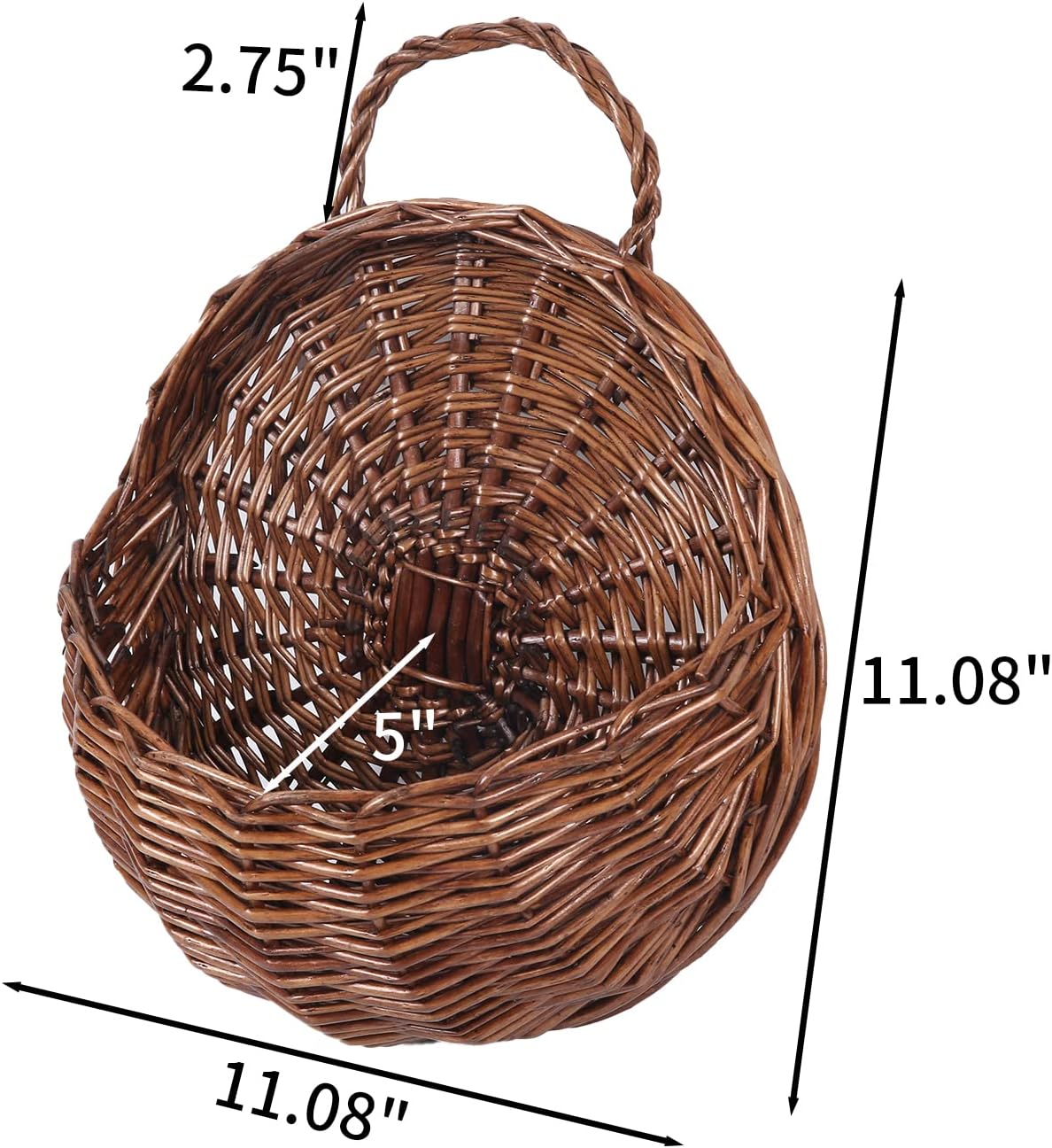 JJSQYLAN JJSQ Handmade Woven Wicker Hanging Storage Basket, Wall Decor
