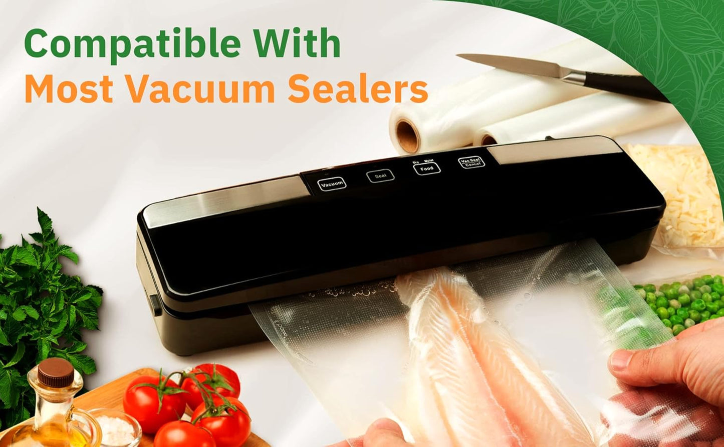 EverFresh 11" x 25' Vacuum Sealer Rolls, 4 Pack | 15% THICKER Embossin