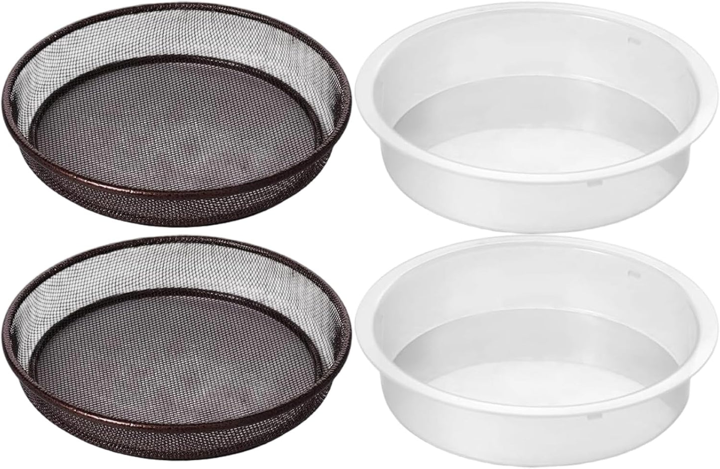 Bird Feeder Tray Hanging Birdfeeder & Birdbath 4PCS 2 Mesh Trays & 2 Water Bowls Feeder for Garden Outdoor Wild Bird Feeding Station.