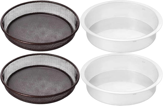 Bird Feeder Tray Hanging Birdfeeder & Birdbath 4PCS 2 Mesh Trays & 2 Water Bowls Feeder for Garden Outdoor Wild Bird Feeding Station.