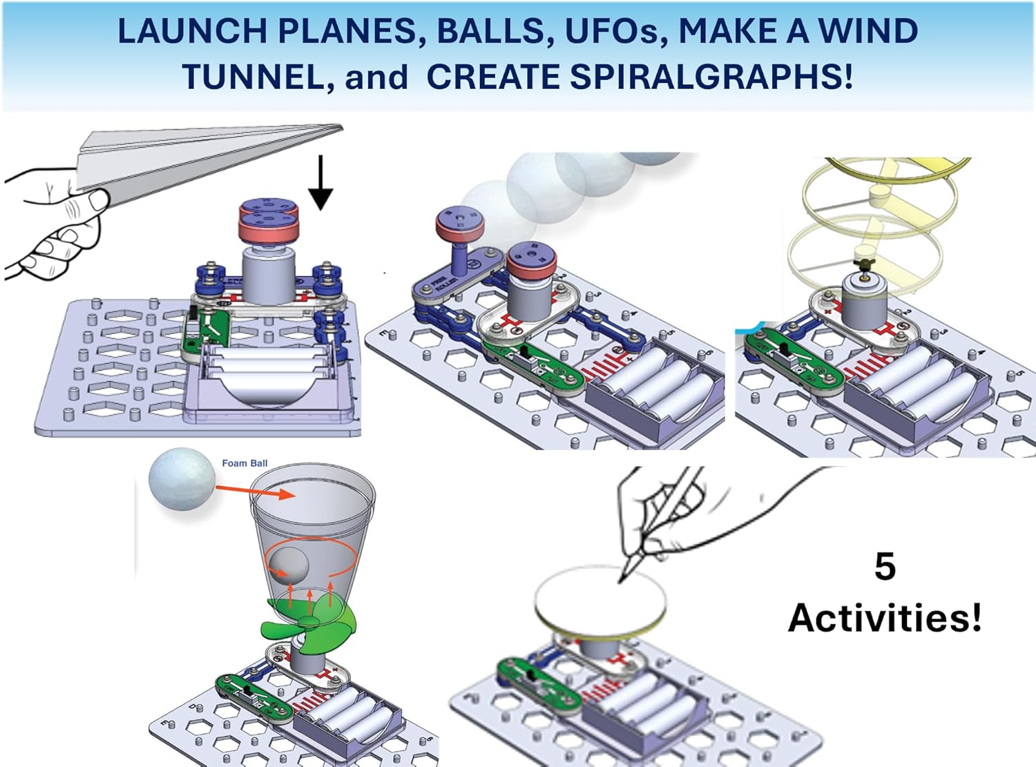 Snap Circuits Flight Deck Science/STEM Toy kit | Ages 8+ | Constructio