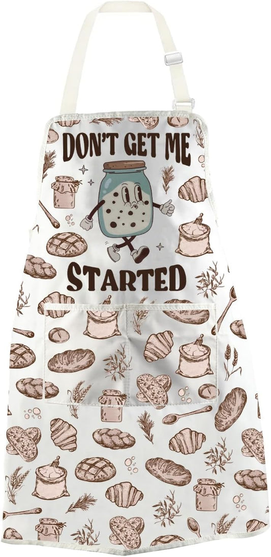 WCGXKO Don’t Get Me Started Kitchen Apron Sourdough Bread Gift Homeschool Homestead Baking Gift Cute Breadmaker Gift