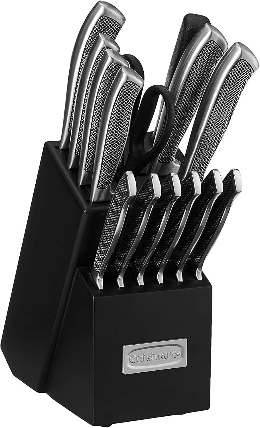 CUISINART Block Knife Set, 15pc Cutlery Knife Set with Steel Blades fo