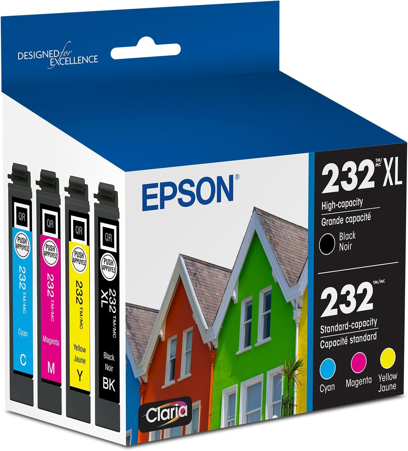 EPSON 232 Claria Ink High Capacity Black & Standard Color Cartridge Co