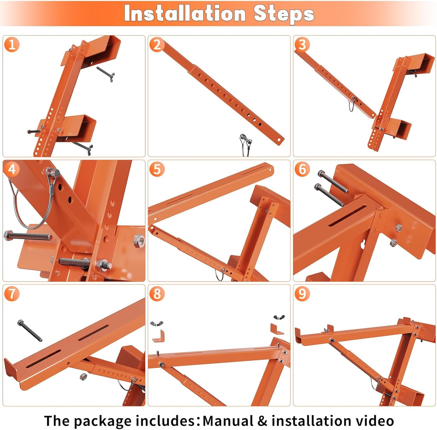 2 Pack Ladder Jacks for Scaffolding Platform Heavy Duty Steel Ladder J