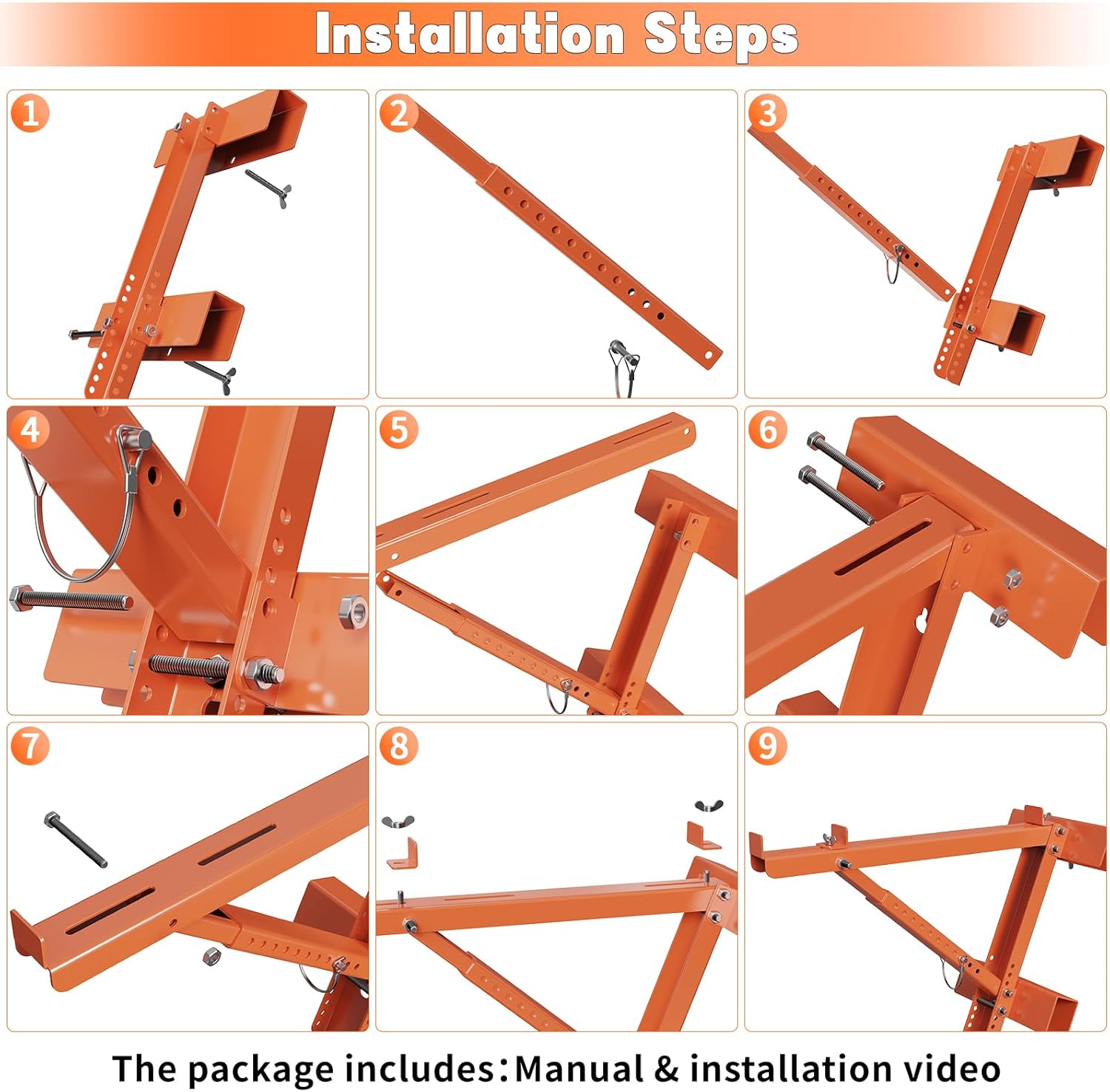 2 Pack Ladder Jacks for Scaffolding Platform Heavy Duty Steel Ladder J