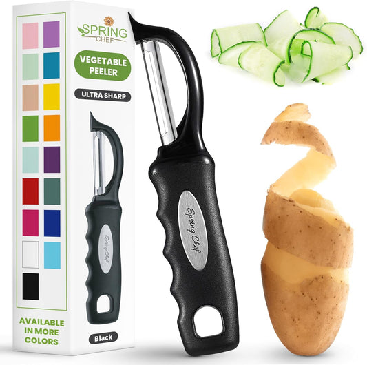 Spring Chef Premium Swivel Vegetable Peeler, Soft Grip Handle and Ultr