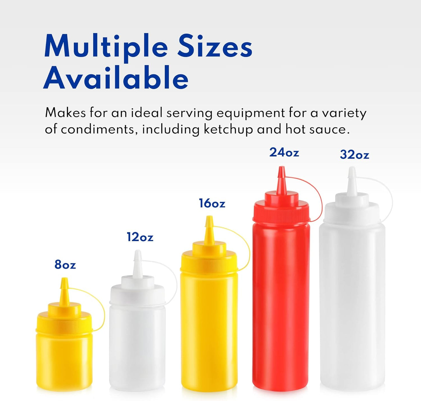 New Star Foodservice 32 oz Clear Squeeze Bottle, Wide Mouth, Pack of 6