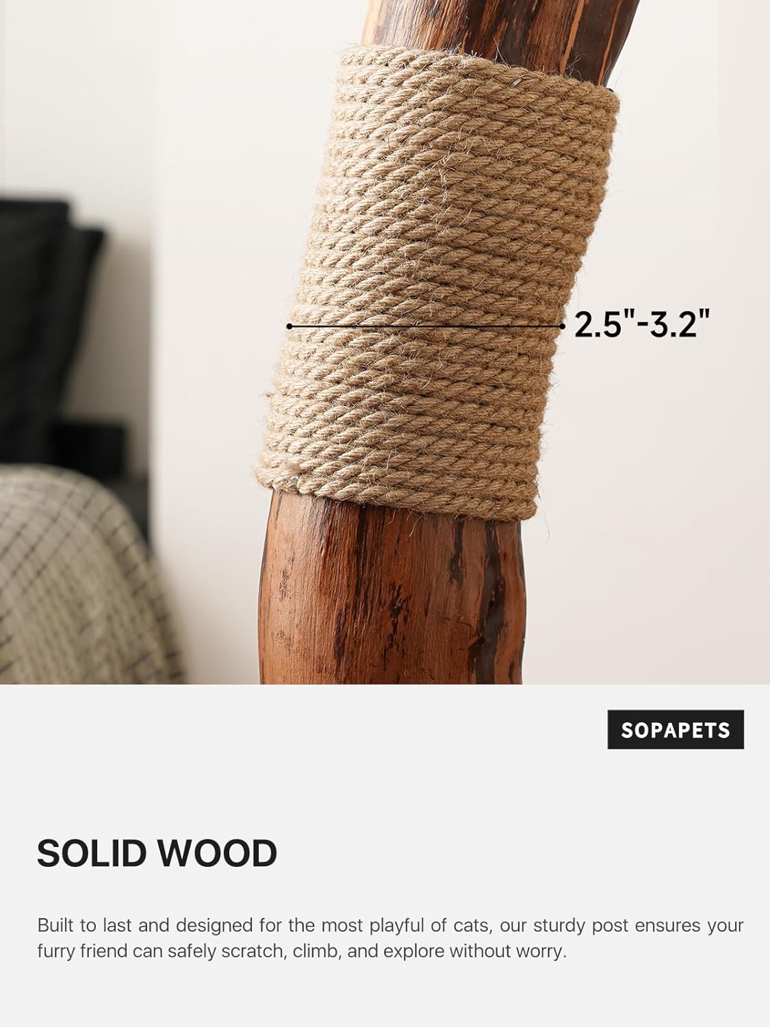 40 Inch Tall Modern Solid Wood Cat Tree Tower for Indoor Cats Large Ad
